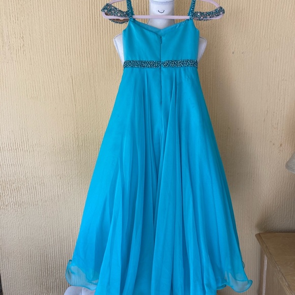 SHERRI HILL LITTLES GIRL BLUE PAGEANT DRESS K51259 SIZE 6 - Picture 5 of 10